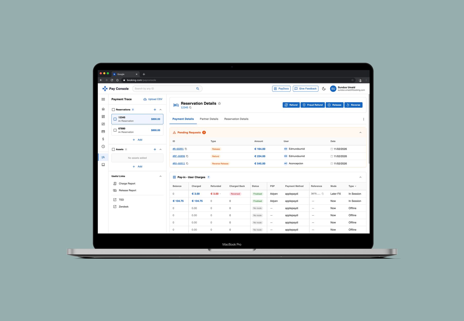 Paytrace prototype screen 3