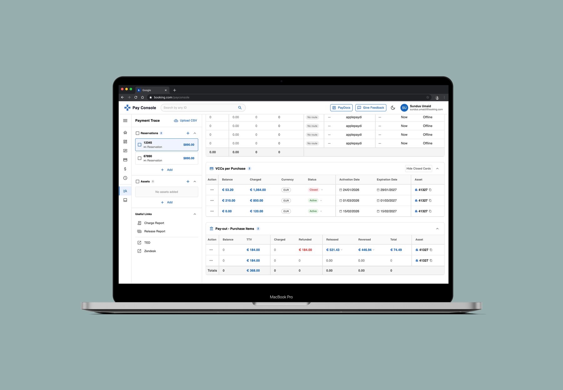 Paytrace prototype screen 4