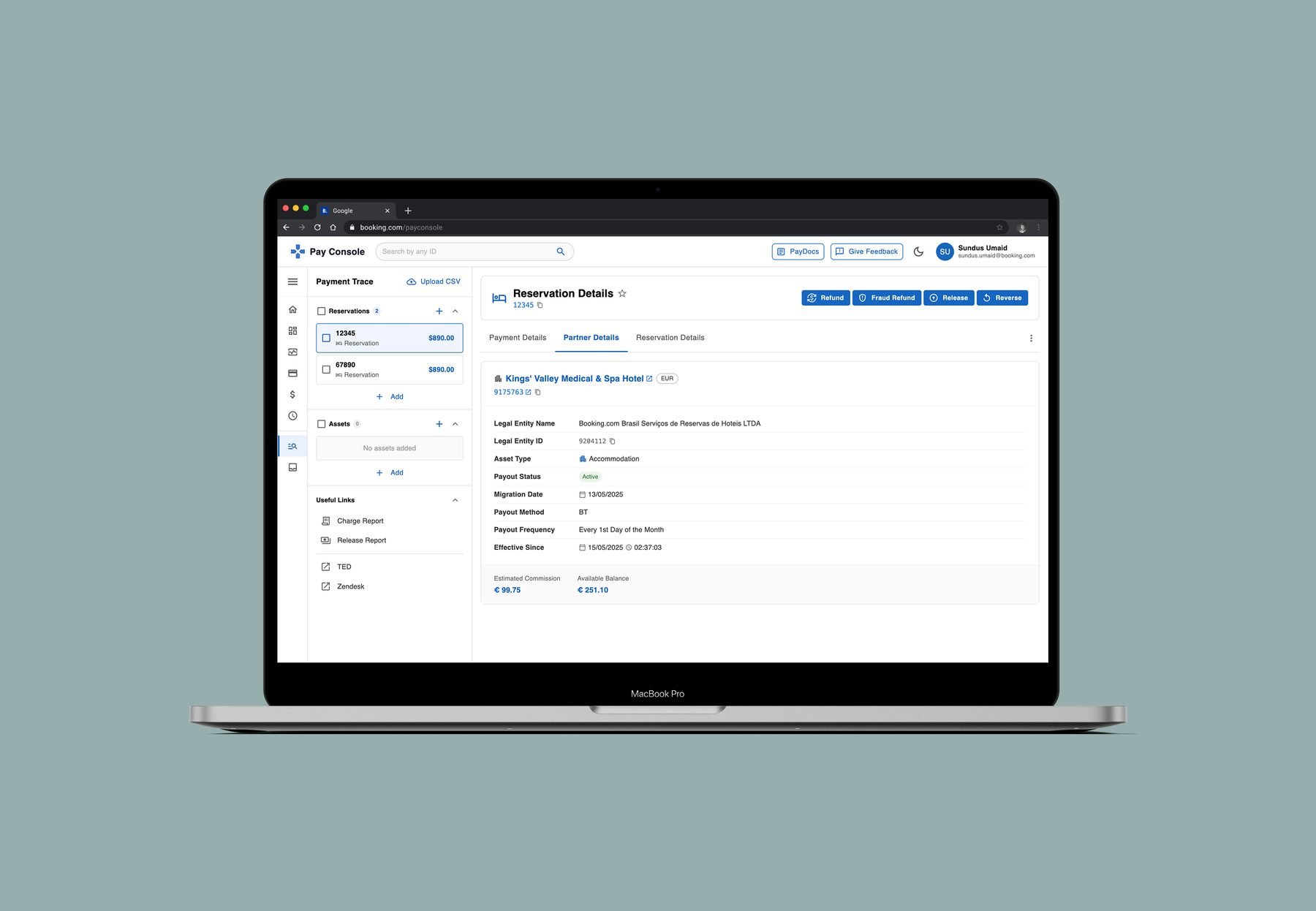 Paytrace prototype screen 5