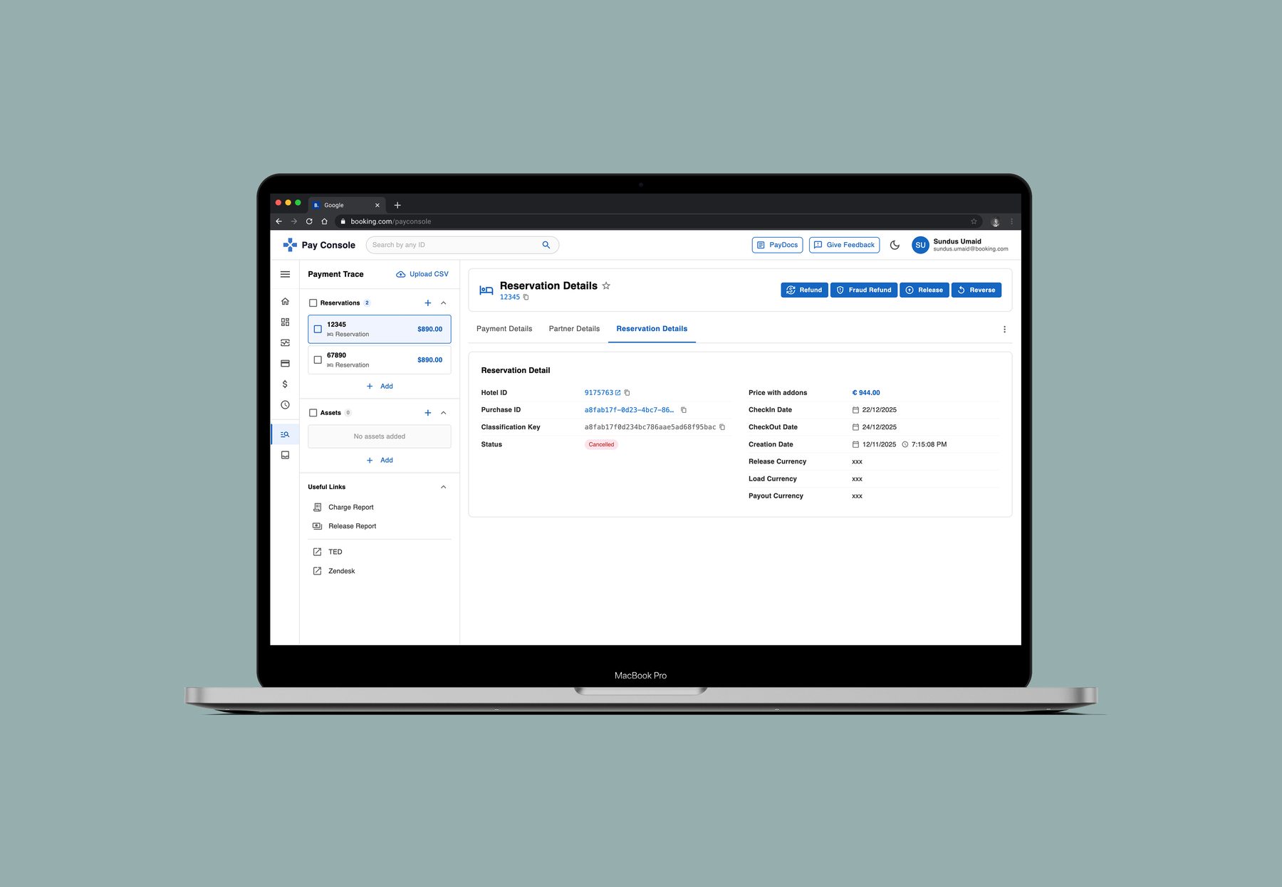 Paytrace prototype screen 6