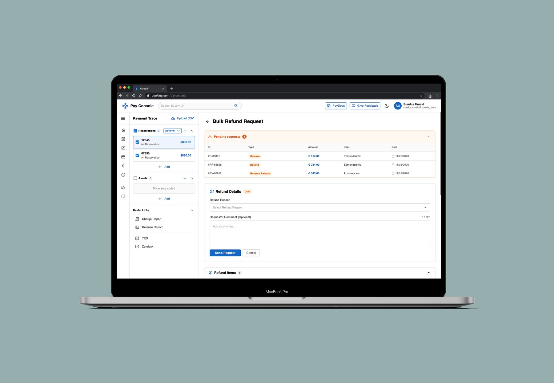 Paytrace prototype screen 8